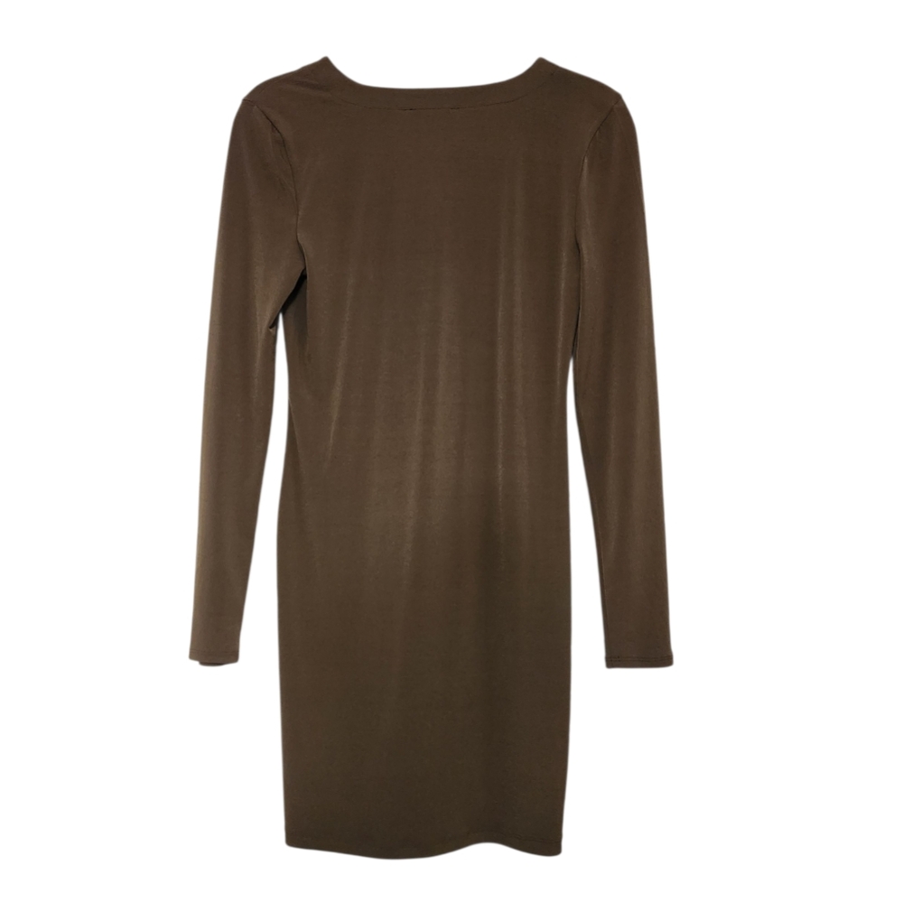 Forever 21 Dark Green Lace-Up Long Sleeve Dress Large - Picture 5 of 7